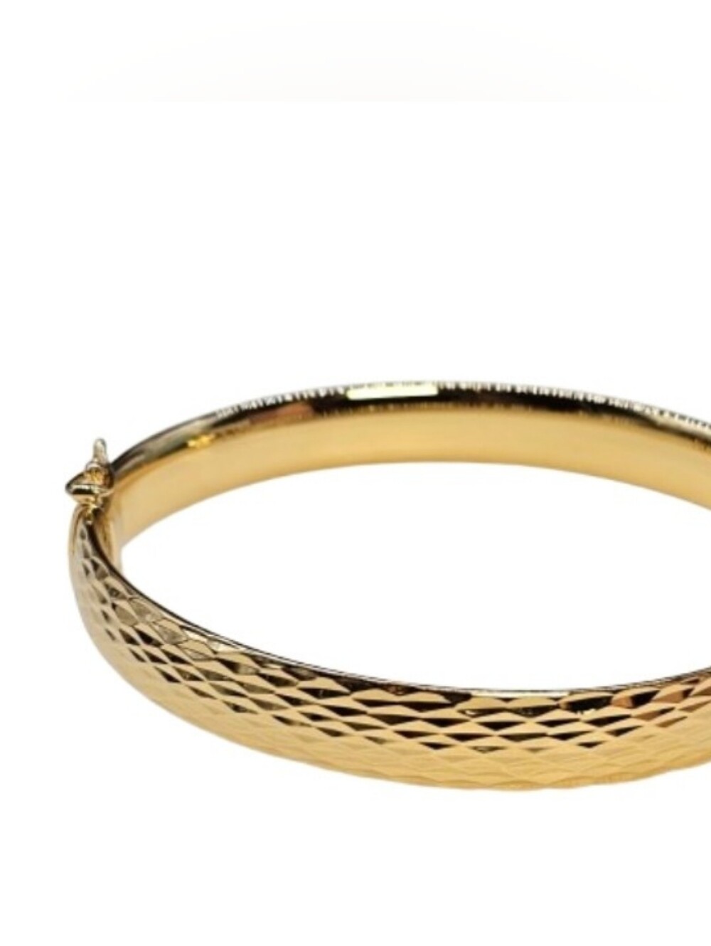 Moda Al Massimo 18k Yellow Gold Over Bronze Diamond-Cut 10mm Bangle Bracelet